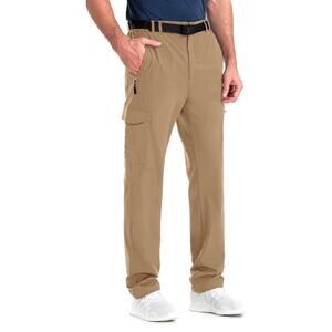 Clothin Khaki Tan Lightweight Breathable Hiking Cargo Pull-On Pants Size Medium